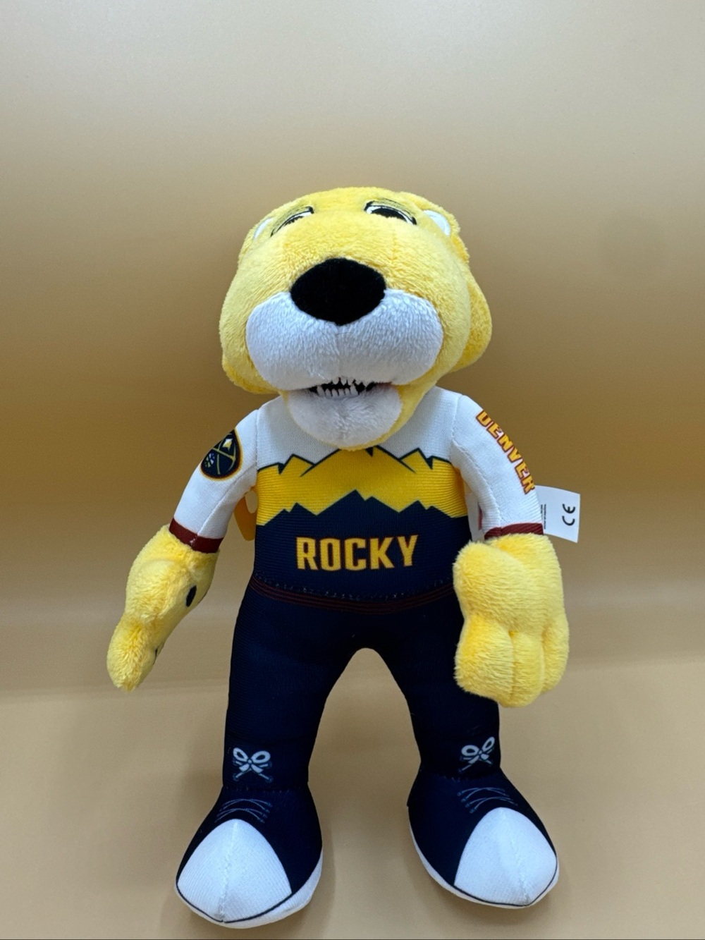 Denver Nuggets Rocky Mascot Plush Bleacher Creatures 9” NBA Figure Yellow Navy